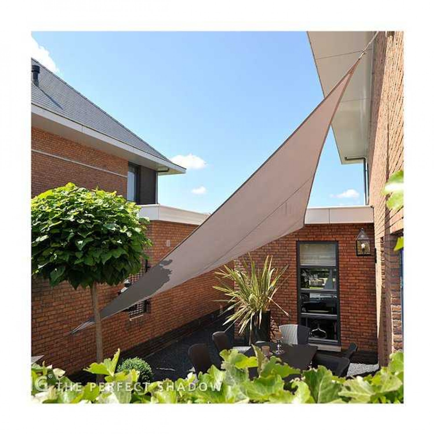 Cool Fit Shade Sail Triangle 90° Gray 285gsm 5.0x5.0x7.1m NESLING Shade Sail Triangle 90° Gray 5.0x5.0x7.1m | Kipogeorgiki