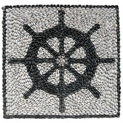 Pebble Mosaics in Net S4 Ship's Wheel 1.20×1.20 m