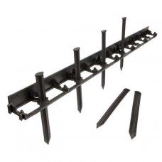 Grass-Garden Edging 45x63x1000mm Black Flexible Plastic - Synthetic Borders for Grass, Flower Beds, Paved Paths