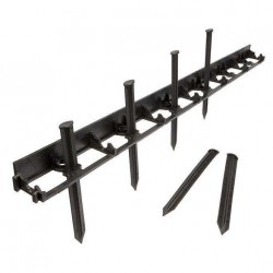 Grass-Garden Edging 45x63x1000mm Black Flexible Plastic - Synthetic Borders for Grass, Flower Beds, Paved Paths