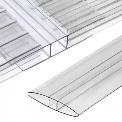 Polycarbonate Sheet Η Transparent Profile 10mm - Profiles for Thermoplastic Polymer Sheets