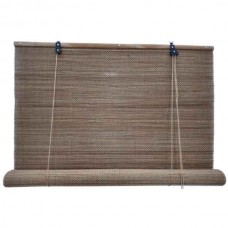 Στόρι Bamboo Caramel με Καφέ Ρίγα & Roll-Up 100x200cm - Στόρια Μπαμπού με Διακοσμητική Πλέξη
