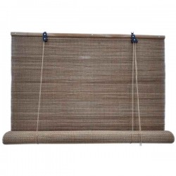 Στόρι Bamboo Caramel με Καφέ Ρίγα & Roll-Up 200x220cm - Στόρια Μπαμπού με Διακοσμητική Πλέξη