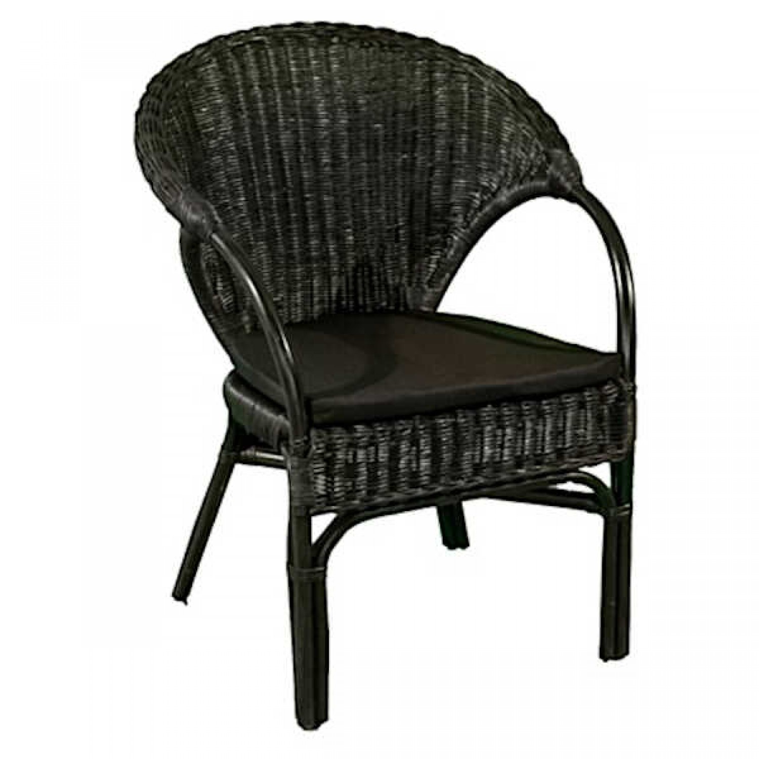 Πολυθρόνα Κήπου Bamboo BISTROT Μαύρη 60x60x83cm & Μαξιλάρι Μπεζ - Καθίσματα Μπαμπού Πολυθρόνα Κήπου Bamboo BISTROT Μαύρη 60x60x83cm & Μαξιλάρι