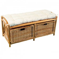 Διθέσιο Κάθισμα Μπαμπού 2 Συρτάρια 49x44,5x104cm & Μαξιλάρι
