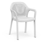 Λευκές Καρέκλες Κήπου 58x57x84cm Στοιβαζόμενες LECHUZA 