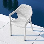 Λευκές Καρέκλες Κήπου 58x57x84cm Στοιβαζόμενες LECHUZA 