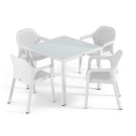 Λευκές Καρέκλες Κήπου 58x57x84cm Στοιβαζόμενες LECHUZA 