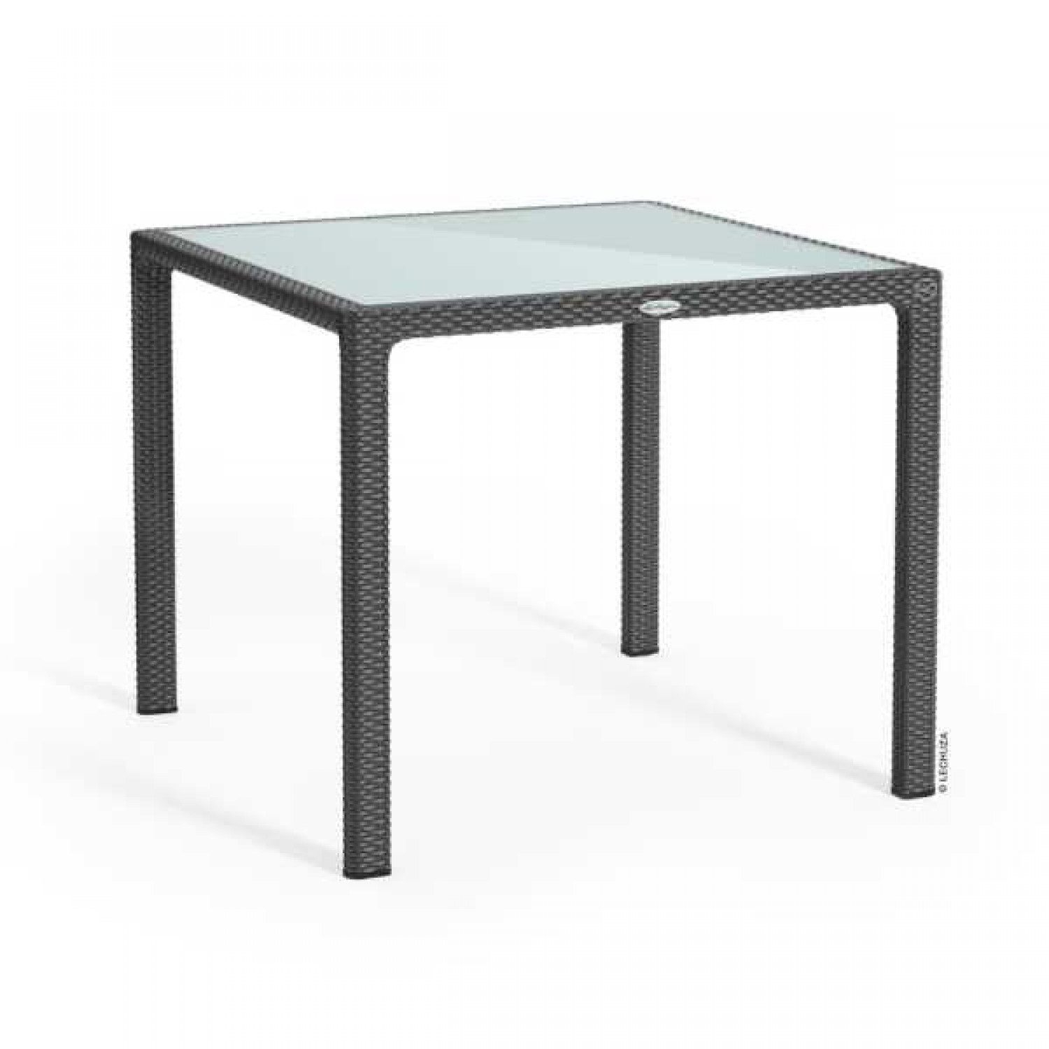 Τετράγωνα Ανθρακί Τραπέζια 90x90x(Υ)75cm Γυάλινης Επιφάνειας