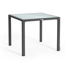 Τετράγωνα Ανθρακί Τραπέζια 90x90x(Υ)75cm Γυάλινης Επιφάνειας