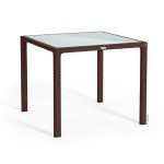 Τετράγωνα Μόκα Τραπέζια 90x90x(Υ)75cm Γυάλινης Επιφάνειας