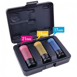 1/2" Drive 6-Point Super Impact Deep Socket Set of 3pcs 17, 19, 21mm Benman 71071 - Deep Sockets