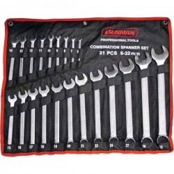 Ring and Open End Spanner Set of 21 pcs Benman 70145 - Spanners Sets