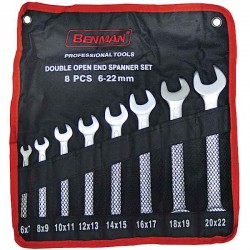 Γερμανικά Κλειδιά Σετ 8τμχ Κεφαλές 6-22mm Benman 70166 - Συλλογή Γερμανικών Κλειδιών