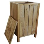 Ξύλινος Κάδος Απορριμάτων 40x40x(Υ)70cm Εμποτισμένος - Ξύλινοι Κάδοι Σκουπιδιών Ξύλινος Κάδος Σκουπιδιών 40x40x(Υ)70cm Εμποτισμένος