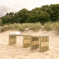 Wooden URBAN Stool 45x34x(H)45cm Pressure Treated Timber – Outdoor Sofas, Stools & Lounge Chairs