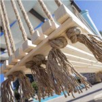 Double Wooden Swing with Jute Rope 150x42x3.5cm Double Wooden Swing with Jute Rope 150x42x3.5cm - Swings for Gardens, Swimming Pool, Beach