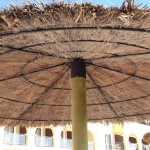 Beach Umbrella Natural Reiki Bush D220cm with Pole Ø8x300cm - Beach & Garden Umbrellas