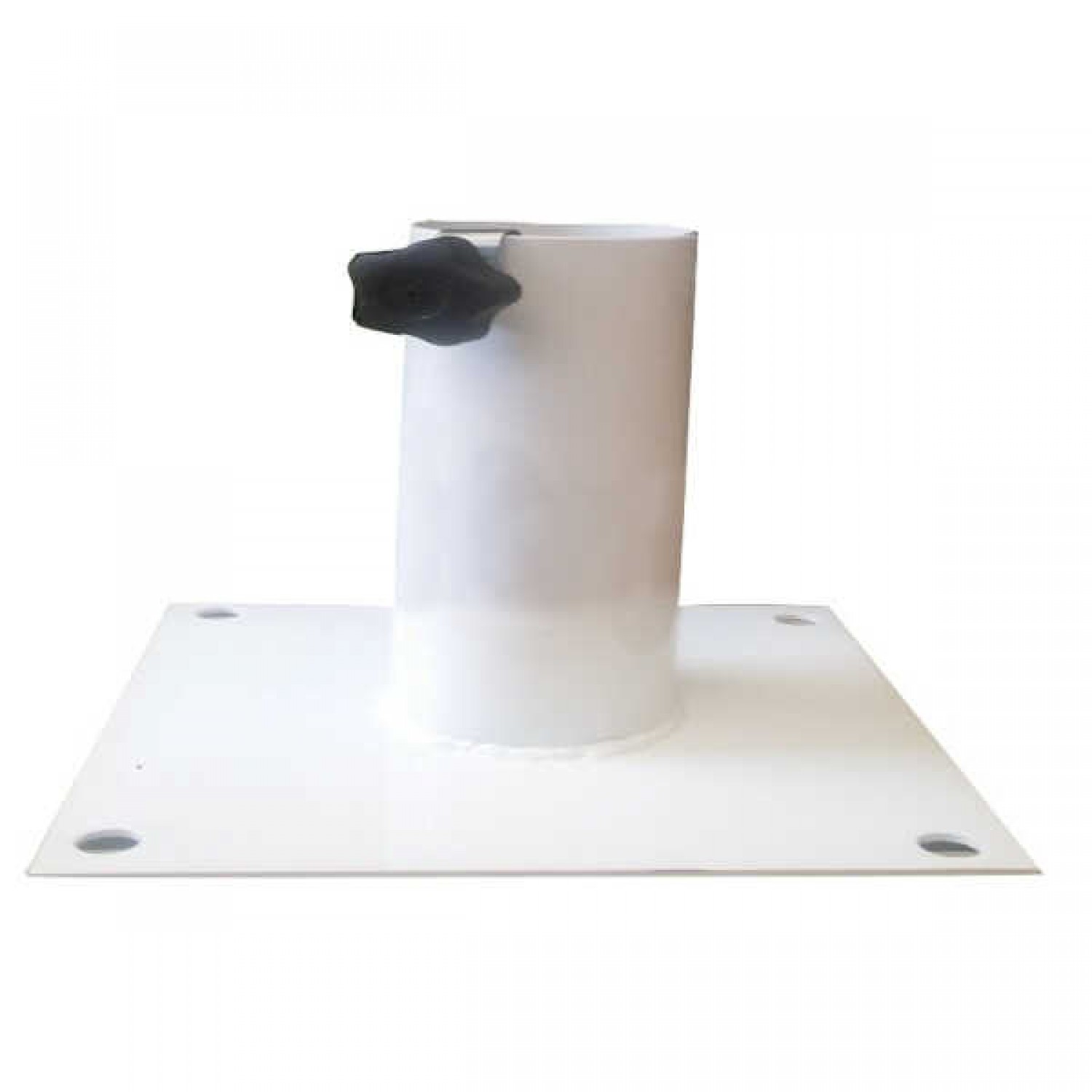 Galvanized Base Flange 25x25cm/Ø90mm Without Bracing Galvanized Base Flange 25x25cm/Ø90mm Without Bracing