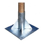 Heavy Duty Galvanized Base for Pole Ø10cm, Ø100x300mm
