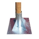 Heavy Duty Galvanized Base for Pole Ø10cm, Ø100x300mm