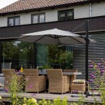 Nesling (PLATINUM) Free-Arm Parasol D3.5m Grey-Rotatable Coolfit® - Sun Protection-Overhanging Parasols