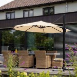 Nesling (PLATINUM) Free-Arm Parasol D3.5m Ecru-Rotatable Coolfit® - Sun Protection-Overhanging Parasols