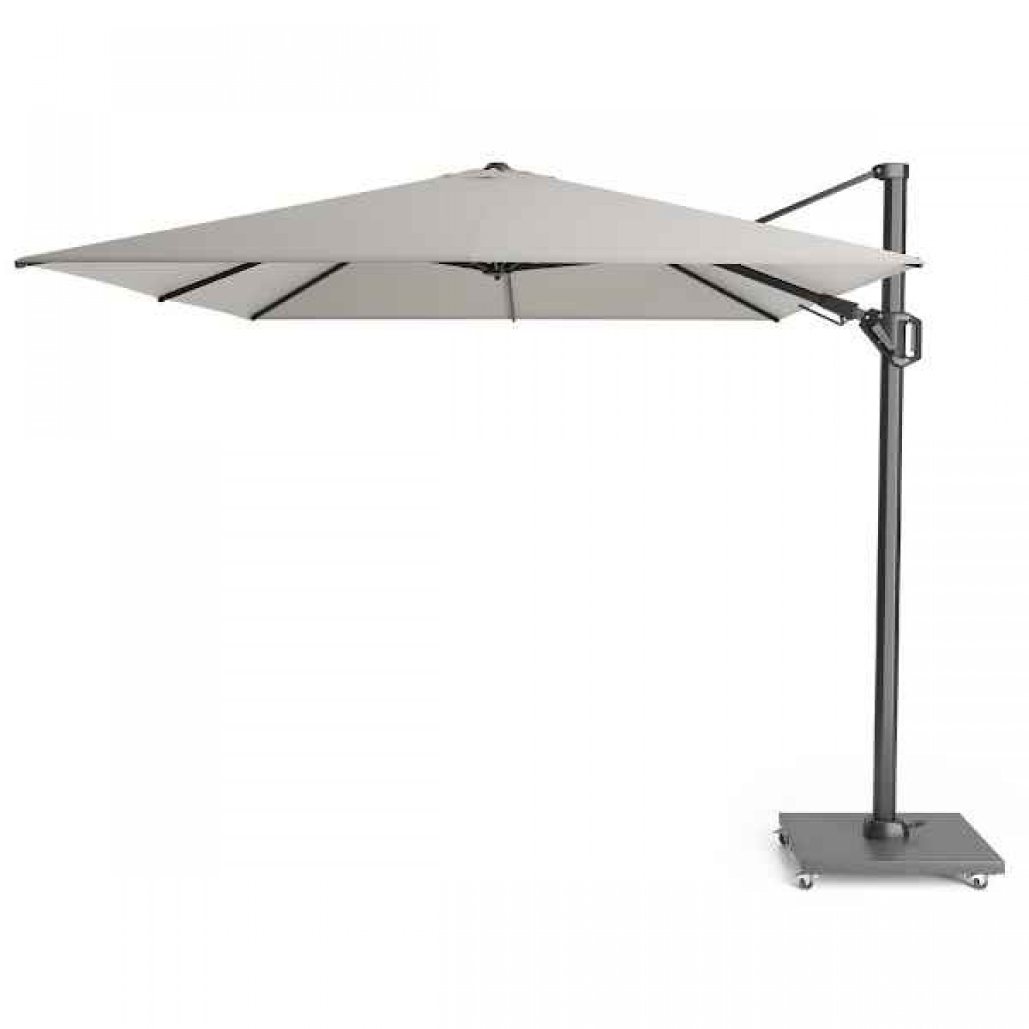 PLATINUM Challenger T2 Premium Free-Arm Parasol 3.5x2.6m Grey Color-Rotatable - Sun Protection-Overhanging Parasols