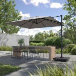 PLATINUM Challenger T2 Premium Free-Arm Parasol 3.5x2.6m Grey Color-Rotatable - Sun Protection-Overhanging Parasols