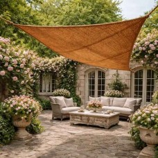 Triangular Coconut Fiber Shade Sail M1 Premium (3x4x5m) - Sails Made by 100% Natural Coconut Fibers