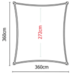 PLATINUM Shade Sail Coolfit® Square 3.6x3.6m 285gsm White (NESLING) - Sun Protection-Shade Sails