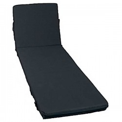 Sun Lounger Cushion Waterproof Dark Grey 183x62.5x6cm