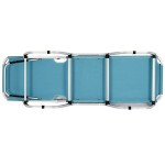 Aluminum Sun Lounger Stackable Textilene Blue 191x60x(H)30/81cm Sun Lounger Stackable Textilene 2x1 Blue 191x60x(H)30/81cm