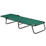 Metallic Sun Lounger Folding Green Canvas 55x185(H)27cm - Metallic Sun Loungers Metallic Sun Lounger Folding Green Canvas 55x185(H)27cm