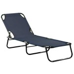 Metallic Sun Lounger Folding Blue Canvas 55x185(H)27cm - Metallic Sun Loungers Metallic Sun Lounger Folding Blue Canvas 55x185(H)27cm