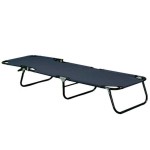 Metallic Sun Lounger Folding Blue Canvas 55x185(H)27cm - Metallic Sun Loungers Metallic Sun Lounger Folding Blue Canvas 55x185(H)27cm