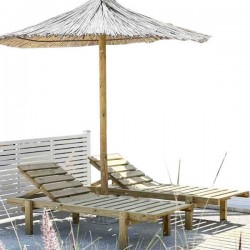 Ξύλινη Ξαπλώστρα Παραλίας Εμποτισμένη 190x77x35(Υ)cm