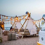 Wooden Beach Cabana with Bed 300x300cm-Pressure Treated Timber - Wooden Sun Loungers