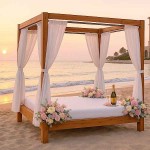 Double Beach Canopy Bed from Original Swedish Pine 2x2x2m - Outdoor Beach Beds