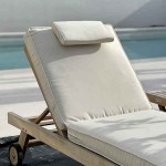 Beach-Pool Sun Lounger Cushion with Headrest 10(H)x200x65cm - Sun Lounger Cushions