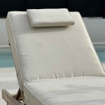 Beach-Pool Sun Lounger Cushion with Headrest 15(H)x200x65cm - Sun Lounger Cushions