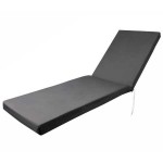 Sun Lounger Cushion Waterproof Gray 195x60x(H)6cm - Sun Lounger Cushions Sun Lounger Cushion Waterproof Gray 195x60x(H)6cm