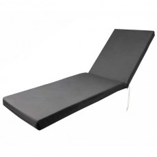 Sun Lounger Cushion Waterproof Gray 195x60x(H)6cm
