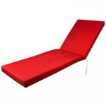 Sun Lounger Cushion Waterproof Red 195x60x(H)6cm