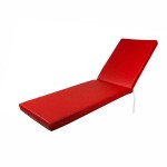 Sun Lounger Cushion Waterproof Leatherette Red 195x60x(H)6cm - Sun Lounger Cushions Sun Lounger Cushion Leatherette Red 195x60x(H)6cm