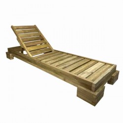 Sun Lounger Wooden Professional 210x75x23.5cm - Preasure Treated Sun Loungers