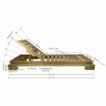 Sun Lounger Wooden Professional 210x75x23.5cm - Preasure Treated Sun Loungers