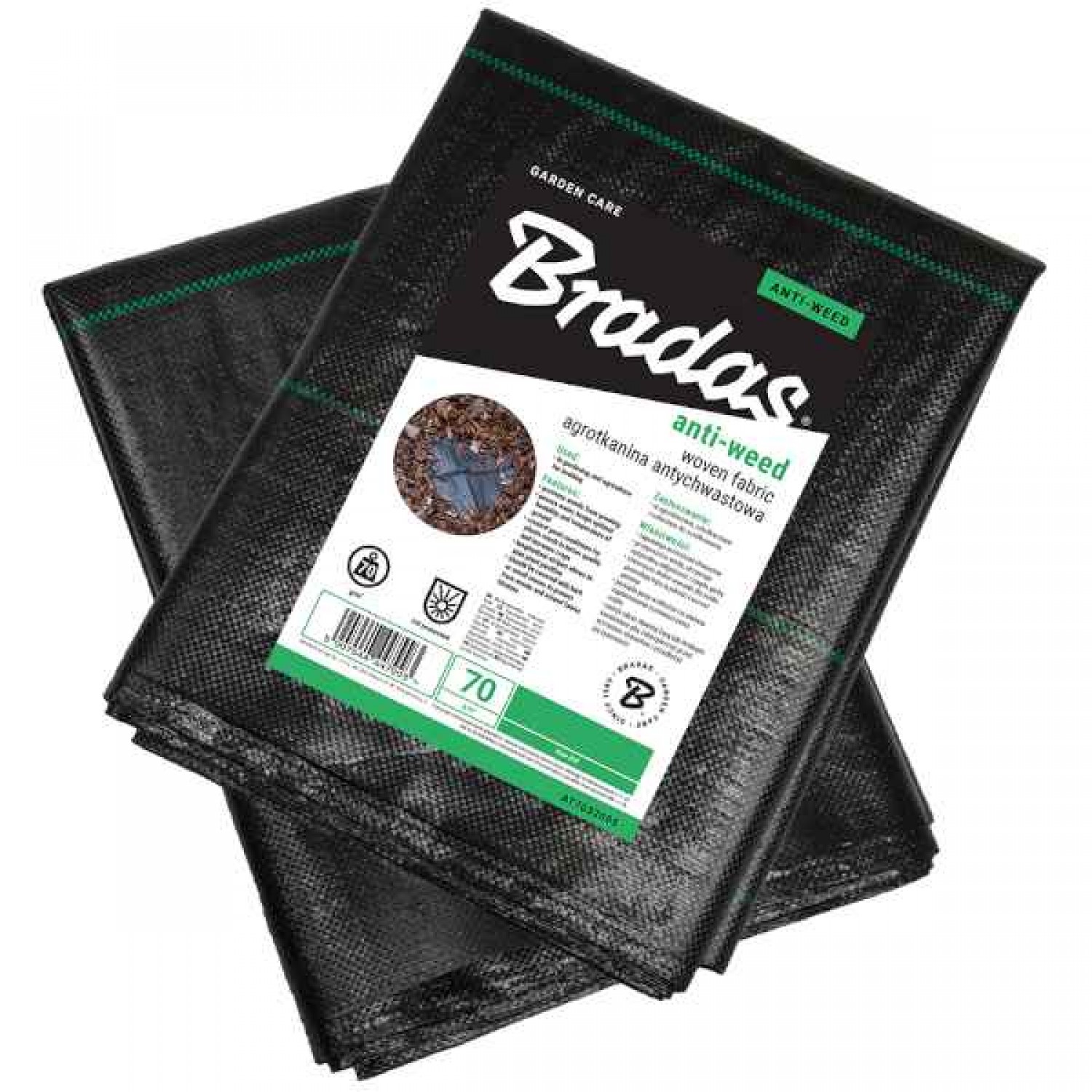 BRADAS Woven Anti-Weed PP Black UV 70gr/m² 2x5m BRADAS Woven Anti-Weed PP Black UV 70gr/m² 2x5m - Ground Cover Textile