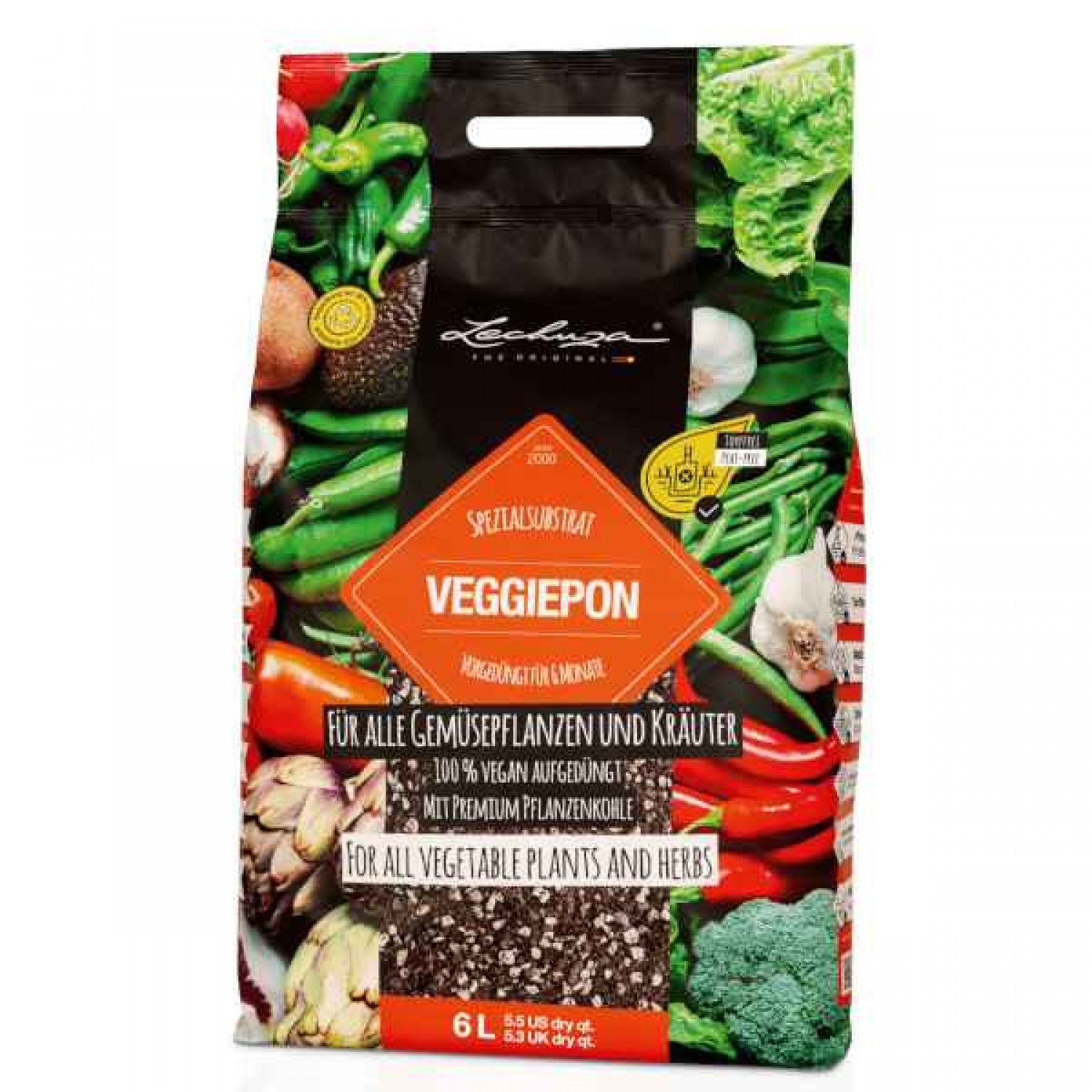 LECHUZA Veggie-Pon Οργανικό-Ορυκτό Υπόστρωμα Φύτευσης Για Λαχανικά-Αρωματικά - Φυτευτικά Υποστρώματα LECHUZA Veggie-Pon Υπόστρωμα Λαχανικών-Αρωματικών