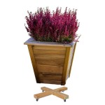 Wooden Square Rolling Coasters 40x40cm on 4-Wheels Wooden Square Rolling Coasters 40x40cm on 4-Wheels - Plant Caddies for Planters